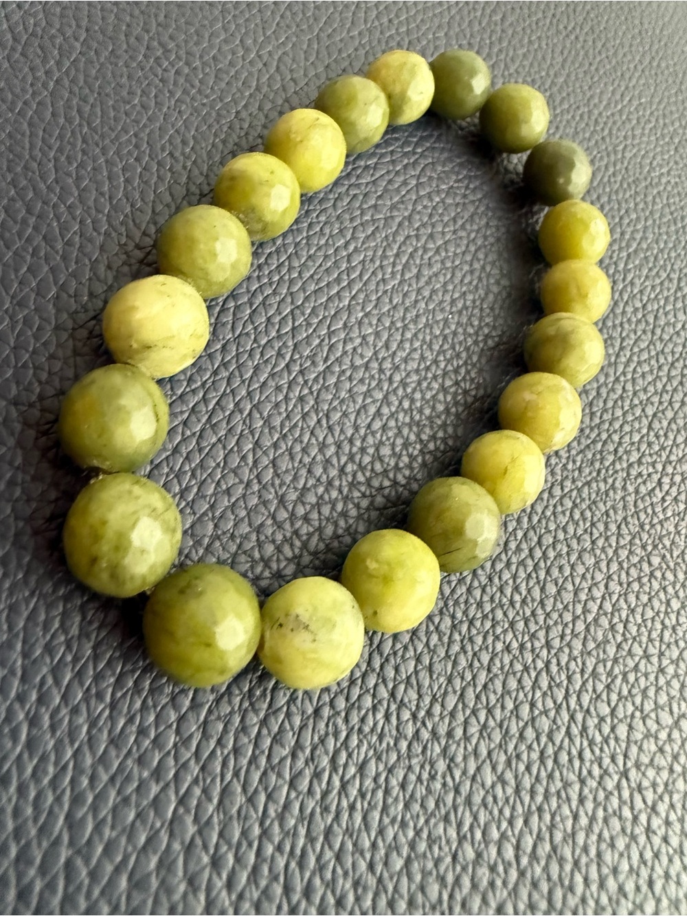 Cactus Gems Handmade Olive Green Faceted Bead Bracelet